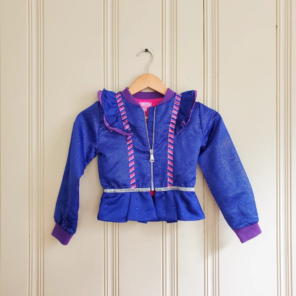 Jojo's Closet by Nickelodeon Girls Jojo Siwa Blue Glitter Jacket, size 6